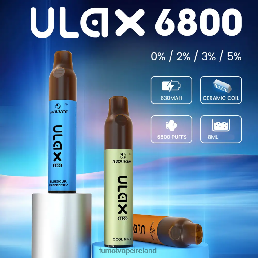 Fumot Movkin Ulax 6800 Disposable Vape Ceramic Coil - 8ML (1 Piece) T6F626326 | Fumot Cigarette Electronique Peach Mango